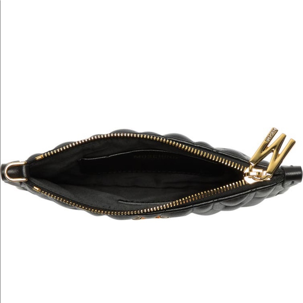 New Moschino QUILTED MONOGRAM CLUTCH LEATHER 11.5”X 8”New with tag made in Italy - Picture 11 of 12